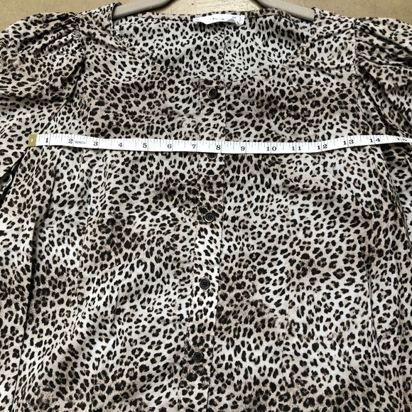 Mango Leopard Print Puff Sleeve Blouse - Picture 7 of 10